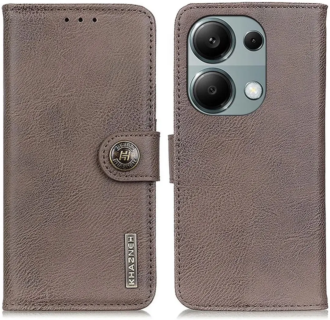 Khazneh Hoesje Xiaomi Redmi Note 13 Pro 4G/Poco M6 Pro 4G - 3 Pasjes - Khaki