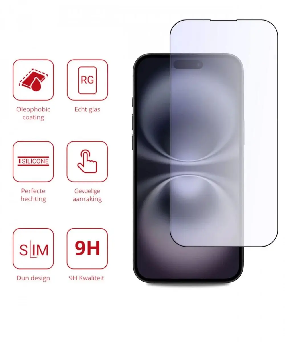 Rosso Anti-Blue Light Tempered Glass iPhone 16 Plus - Blauw Lichtfilter