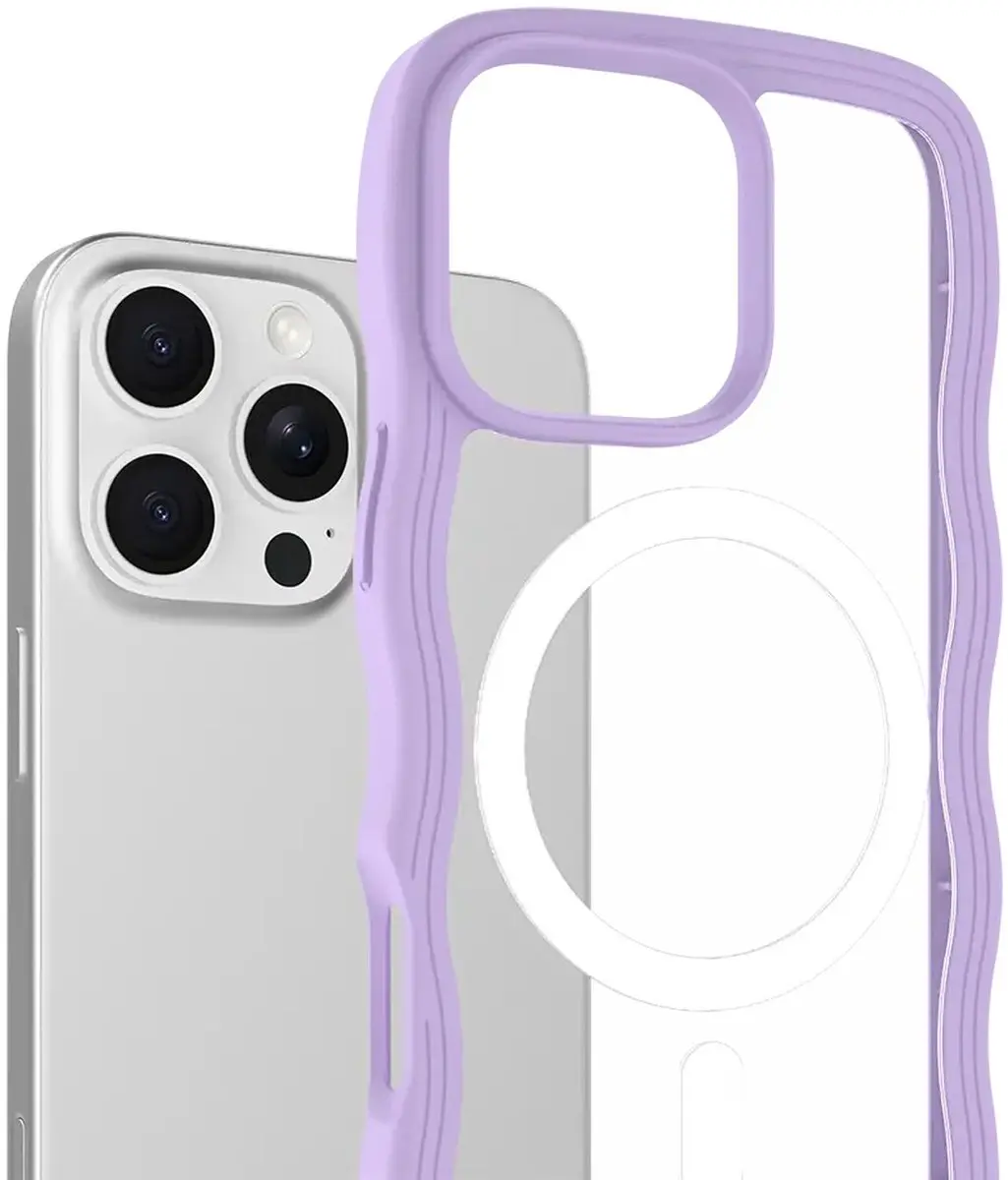 HappyCase Wavy Hoesje iPhone 16 Pro - Paars