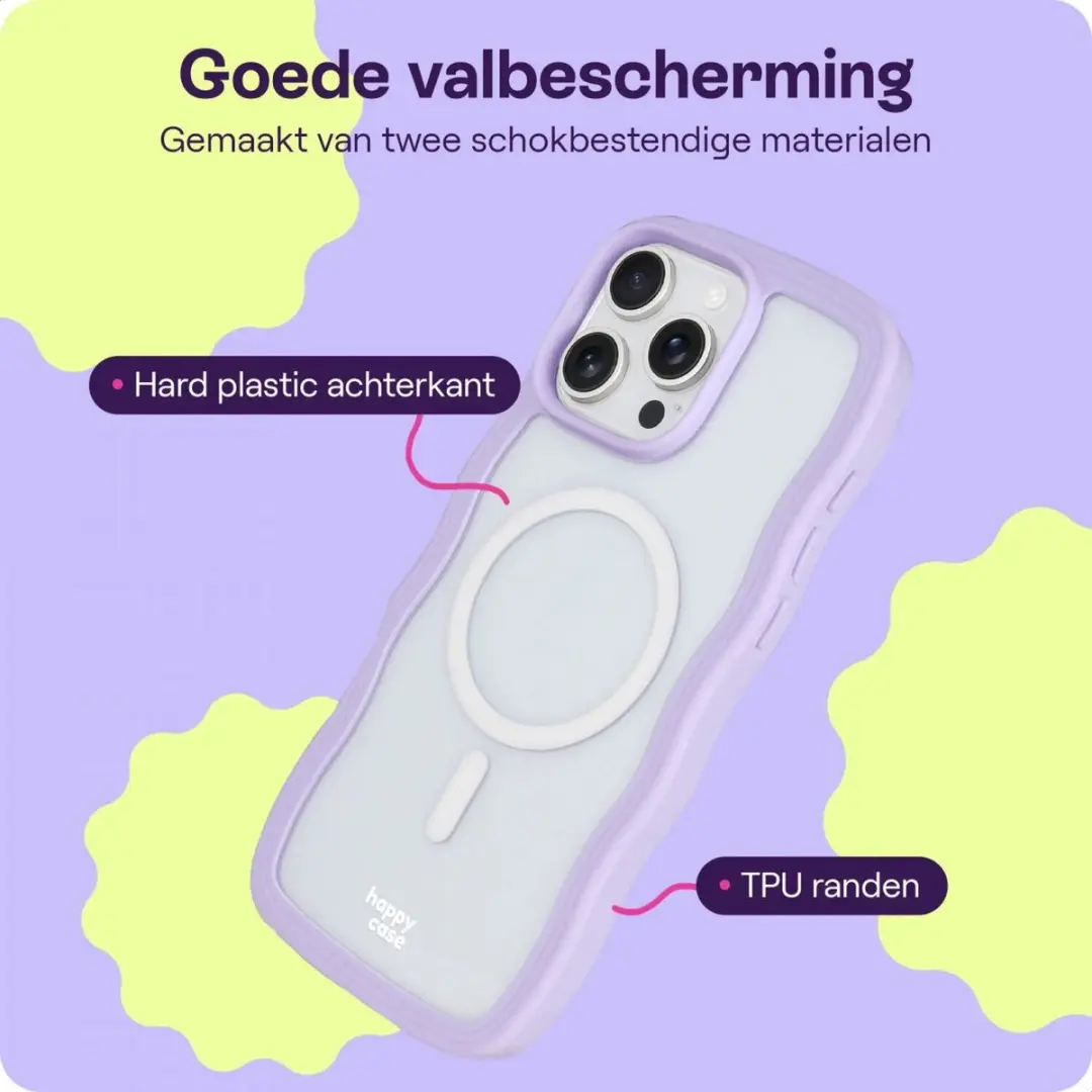 HappyCase Wavy Hoesje iPhone 16 Pro - Paars