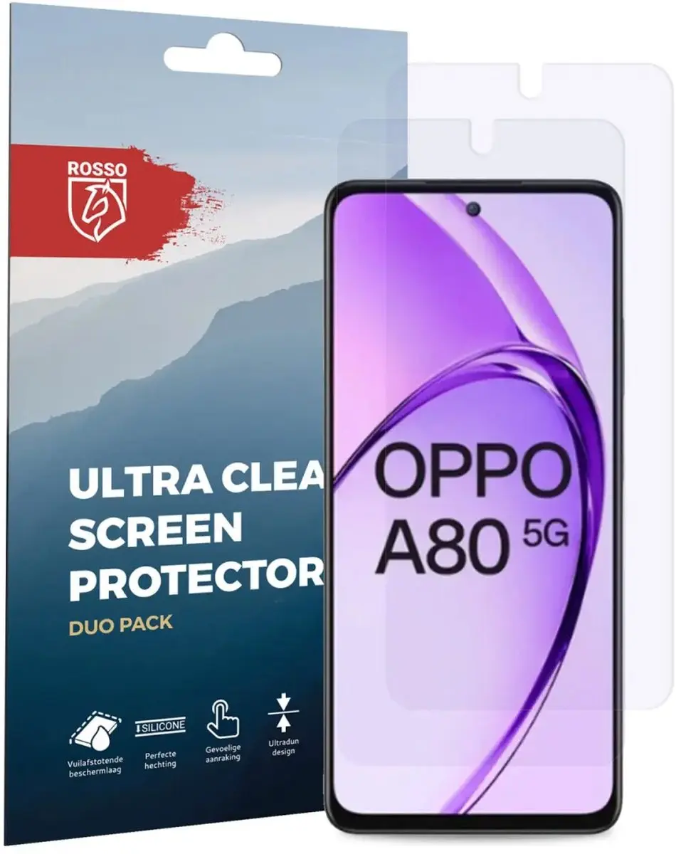 Rosso Screen Protector Oppo A80 - 2 Stuks - TPU Ultra Clear
