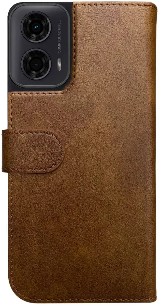 Rosso Element Wallet Book Case Moto G35 - 3 Pasjes - Bruin