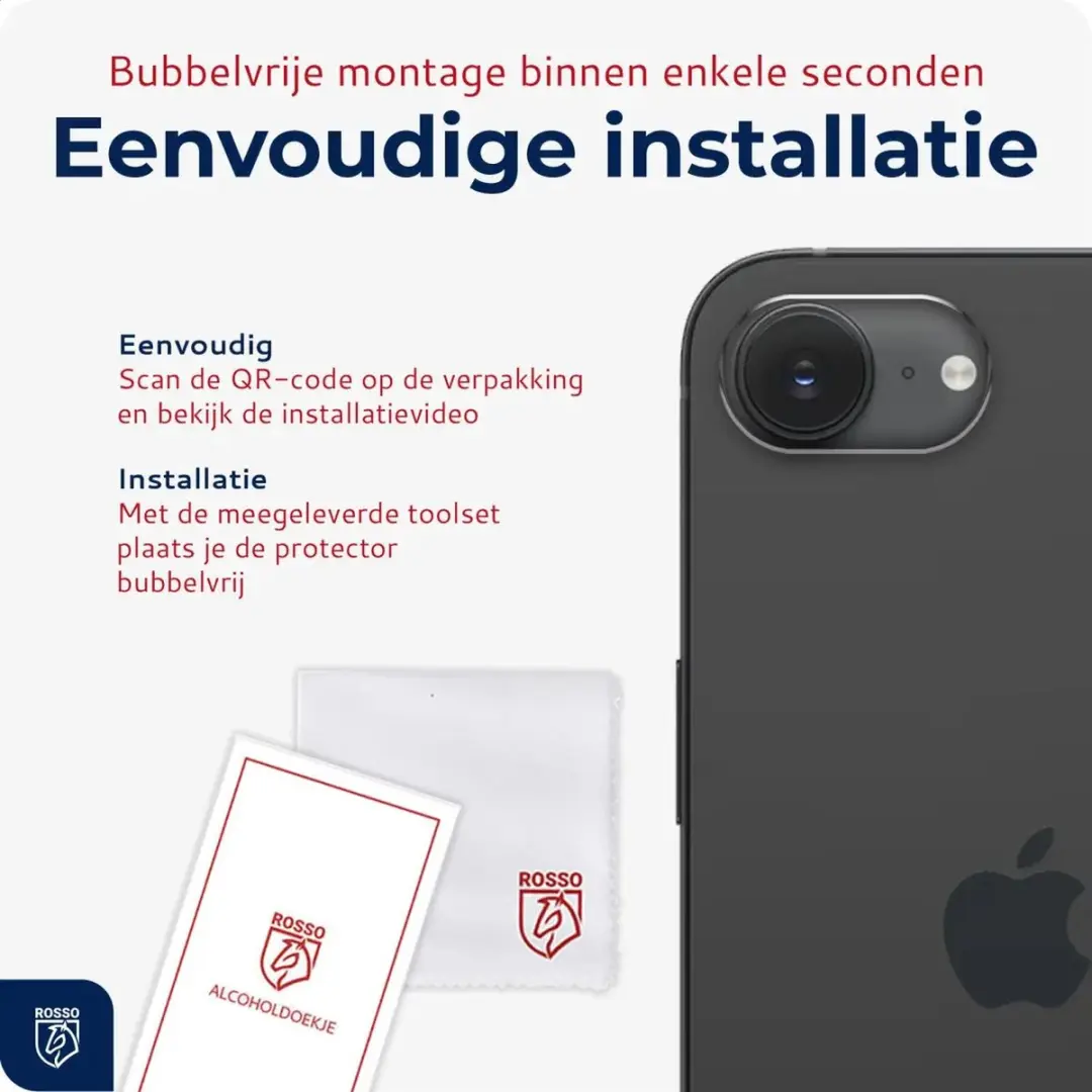 Rosso Camera Protector iPhone 16/17 - Ultra Dun Glas - Transparant
