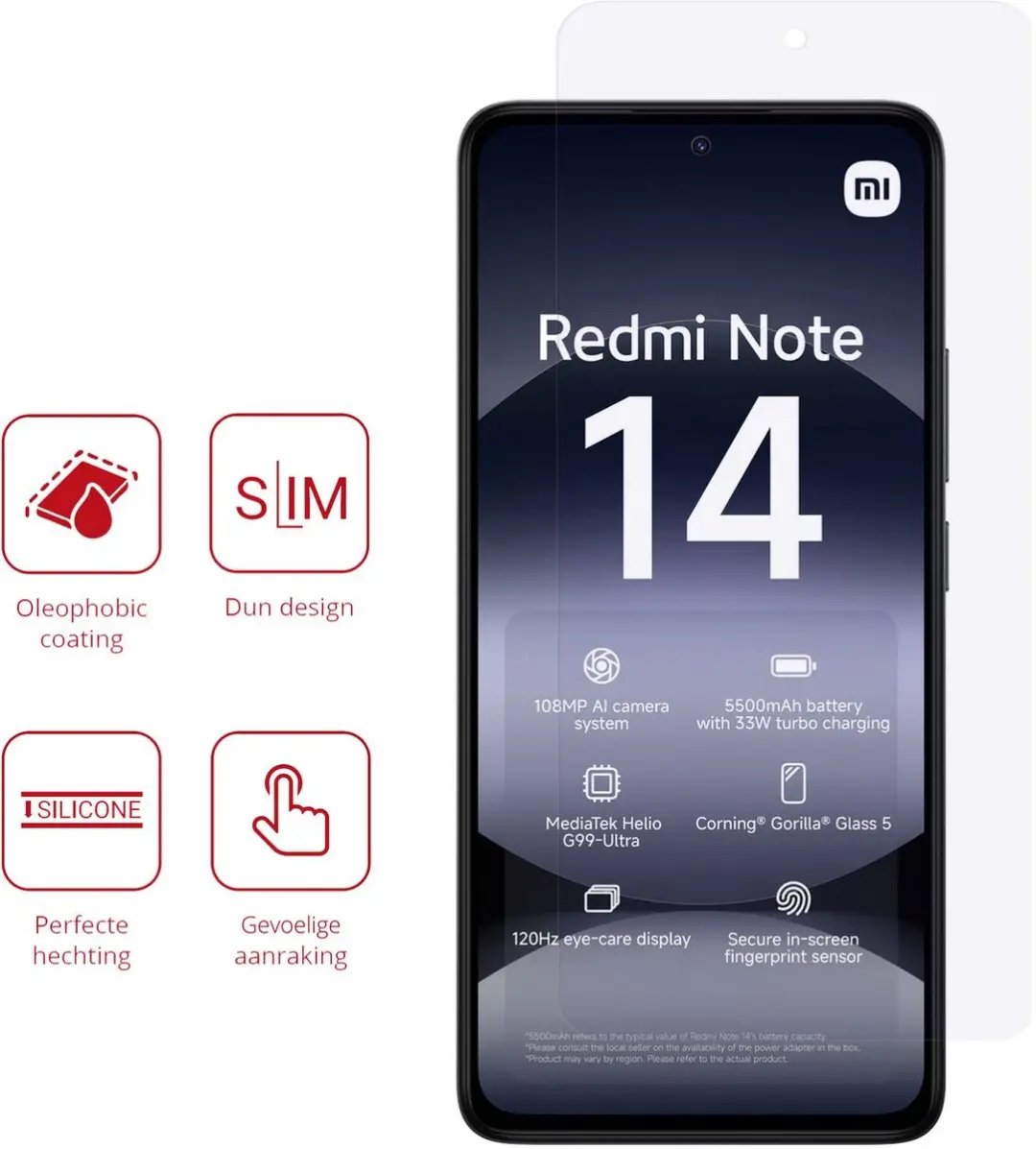Rosso Screen Protector Xiaomi Redmi Note 14 5G - 2 Stuks