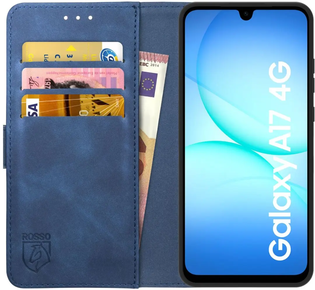 Rosso Element Wallet Book Case Samsung Galaxy A17 - 3 Pasjes - Blauw
