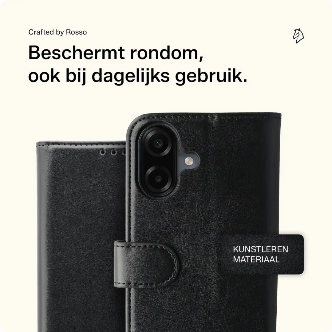 Rosso Element Wallet Book Case 220764 - Samsung Galaxy A07 - 3 Pasjes - Zwart