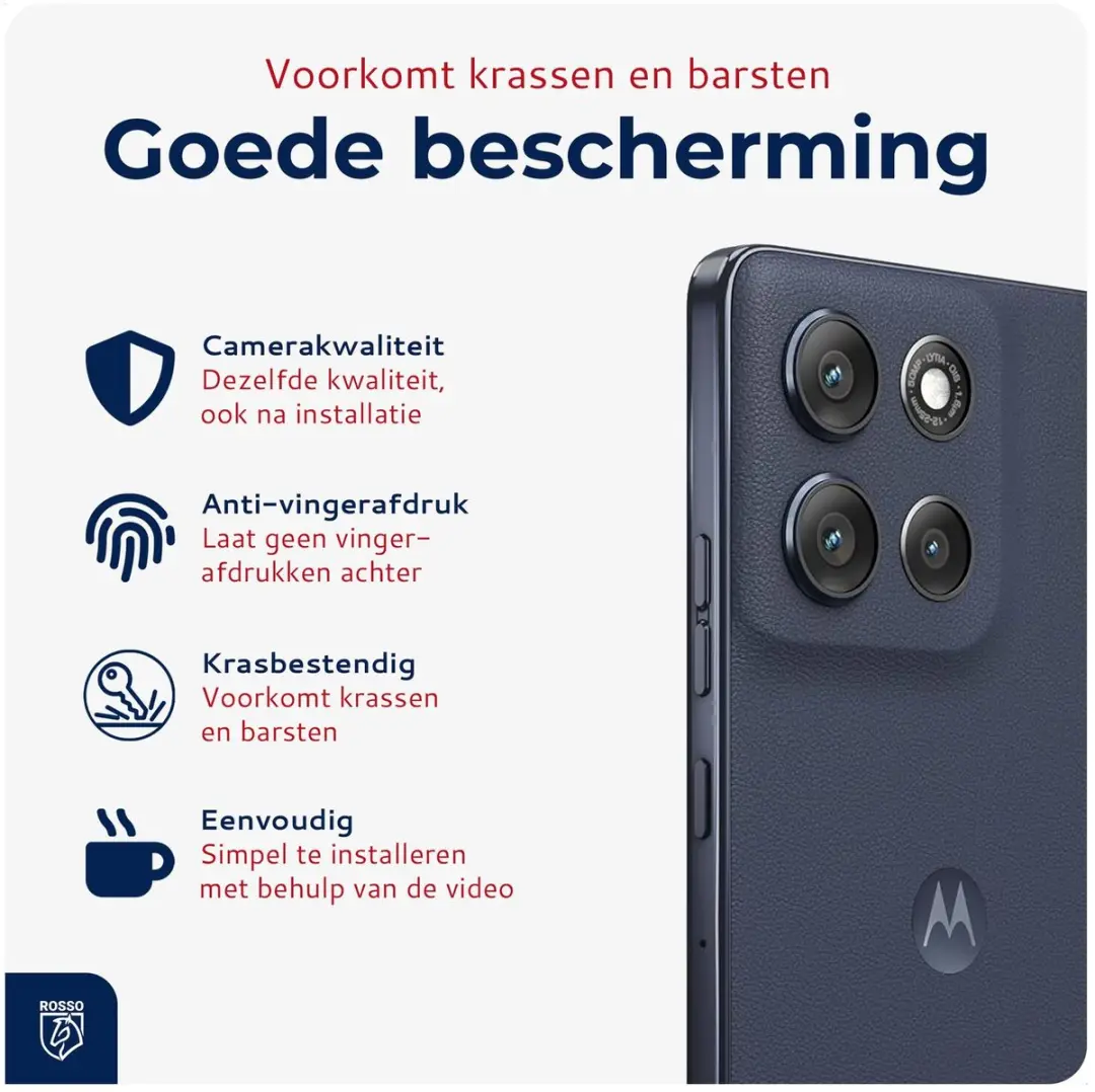 Rosso Camera Protector Motorola Moto G86 - Ultra Dun Glas - Zwart
