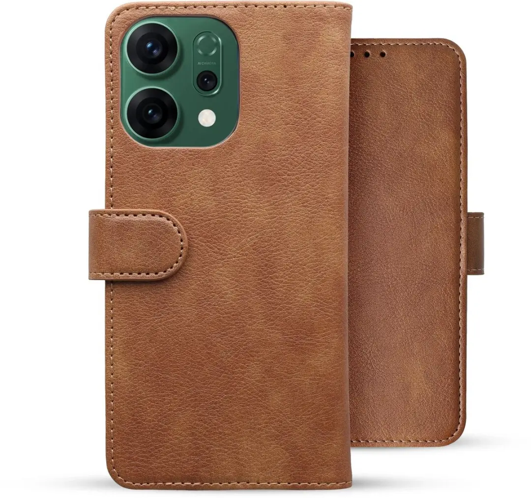 Rosso Element Wallet Book Case Oppo Reno 14 Pro - 3 Pasjes - Bruin