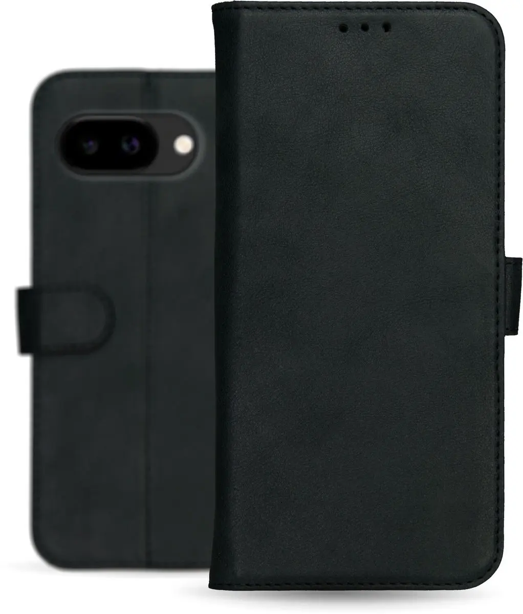 Rosso Deluxe Echt Leer Hoesje Pixel 10a - 3 Pasjes - Zwart