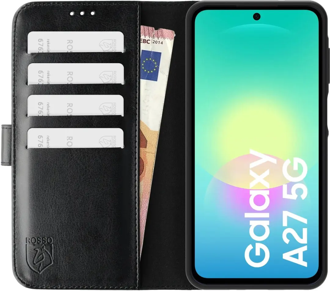 Rosso Element Wallet Book Case 249696 - Samsung Galaxy A27 - 3 Pasjes - Zwart