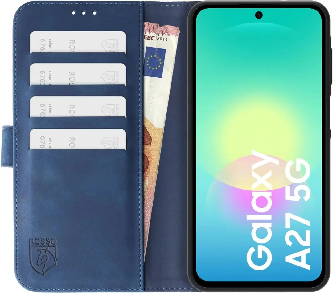 Rosso Element Wallet Book Case Samsung Galaxy A27 - 4 Pasjes - Blauw