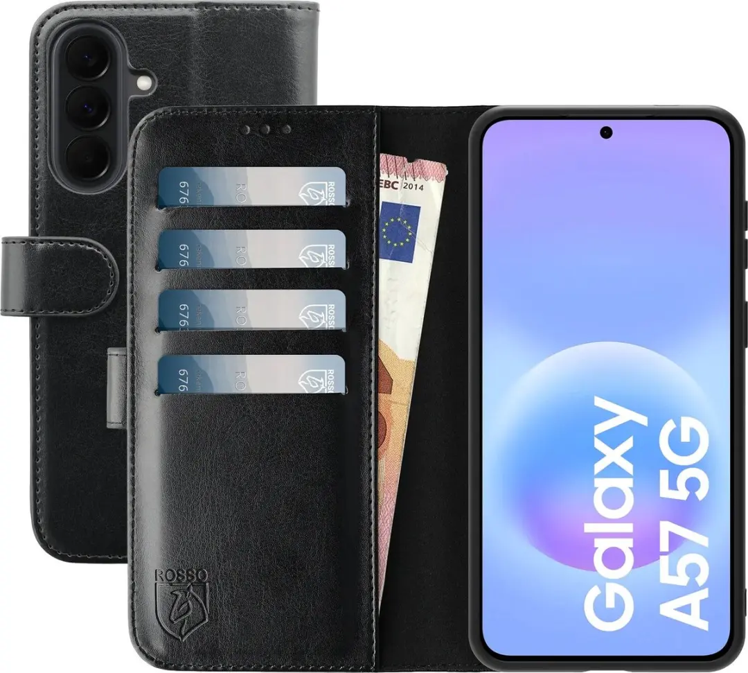 Rosso Element Wallet Book Case 249714 - Samsung Galaxy A57 - 3 Pasjes - Zwart