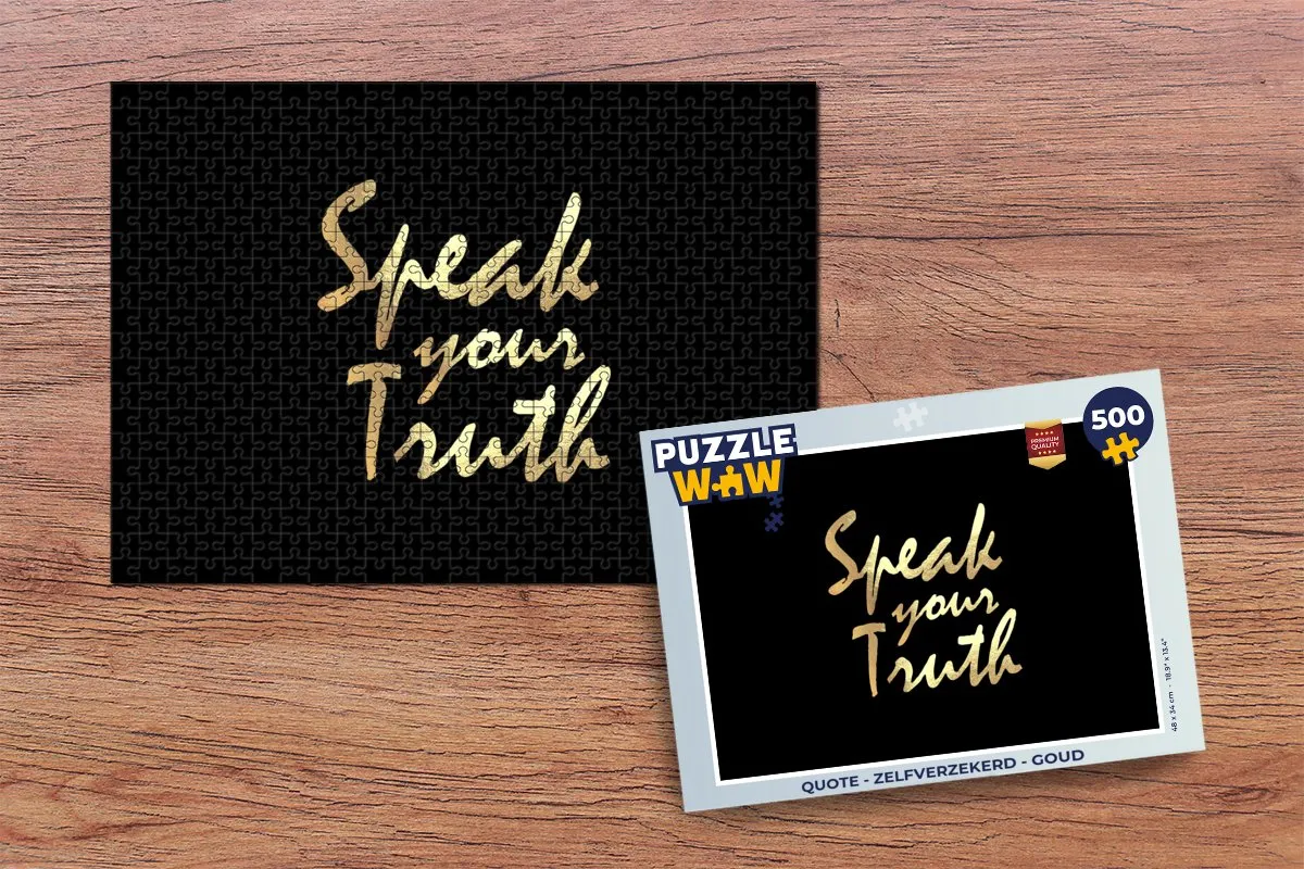 PuzzleWow Quote Legpuzzel 500 Stuks - Goud - Multicolor