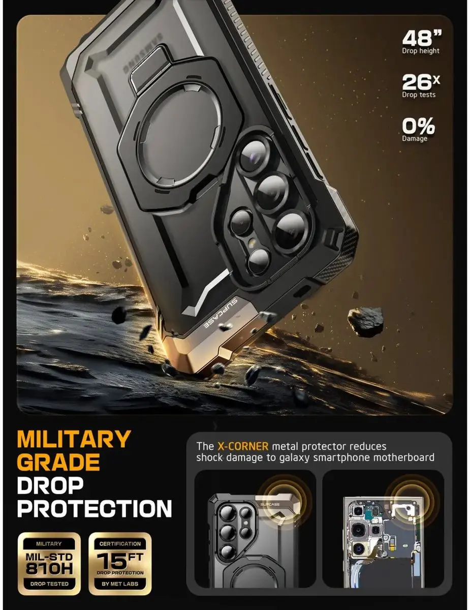 Supcase UB Grip Hoesje 13182 - Samsung Galaxy S25 Ultra - Zwart