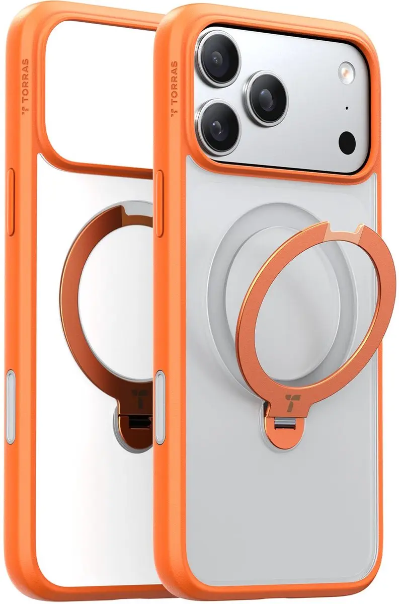 Torras UPro Ostand Spin Hoesje - iPhone 17 Pro Max - Oranje