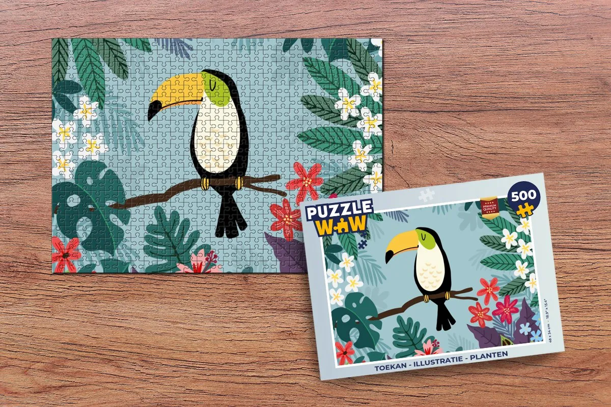 PuzzleWow Toekan Legpuzzel 500 Stuks - Multicolor