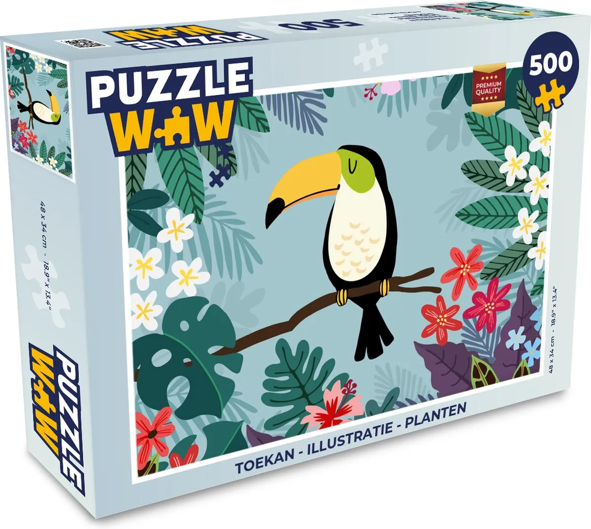 PuzzleWow Toekan Legpuzzel 500 Stuks - Multicolor
