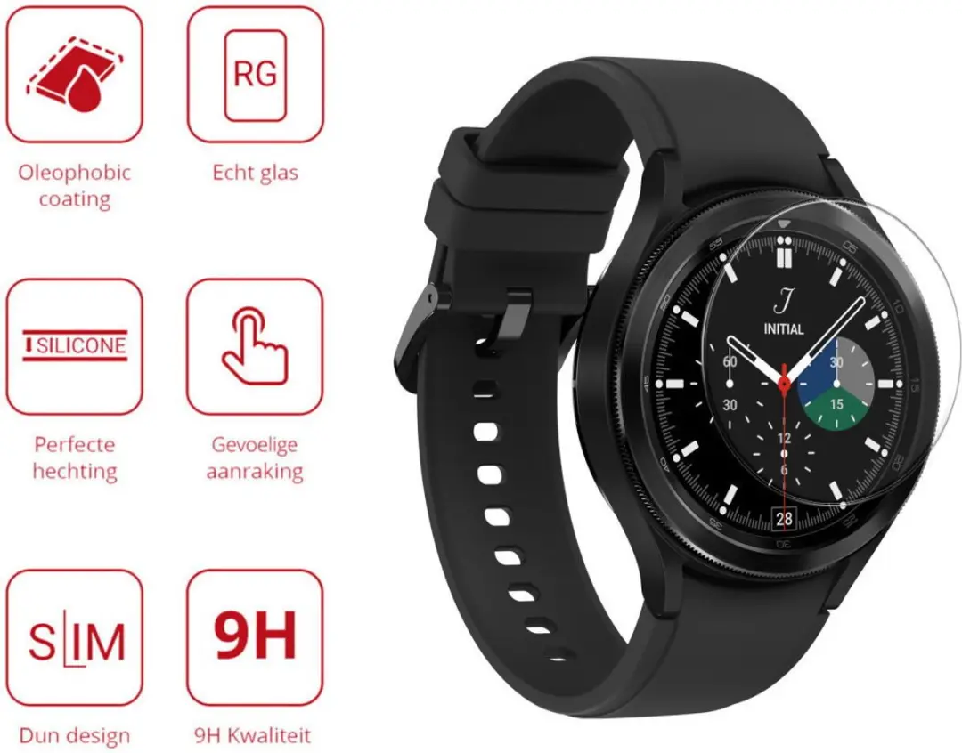 Rosso Screenprotector Samsung Galaxy Watch 4 Classic 46mm - 9H Glas