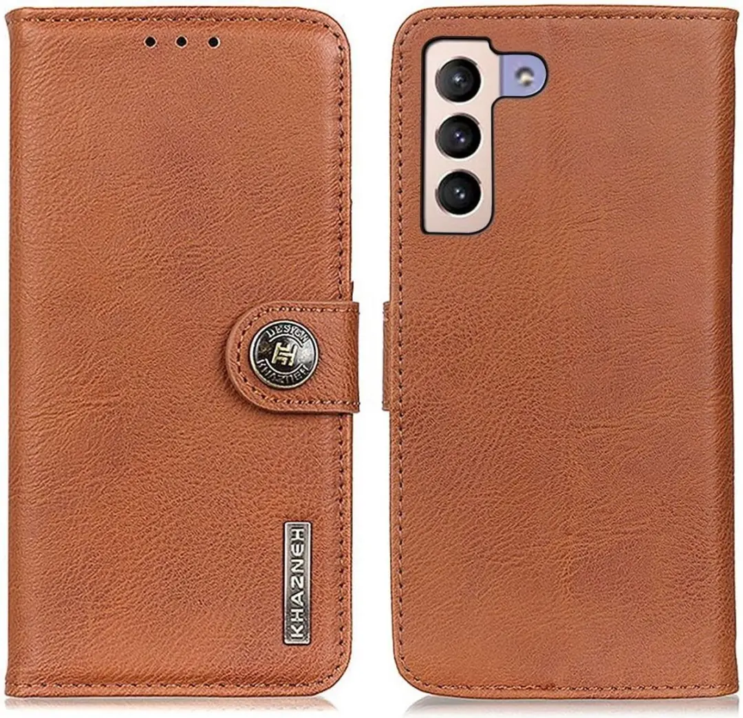 Khazneh Hoesje Book Case Samsung Galaxy S23 Plus - 3 Pasjes - Bruin