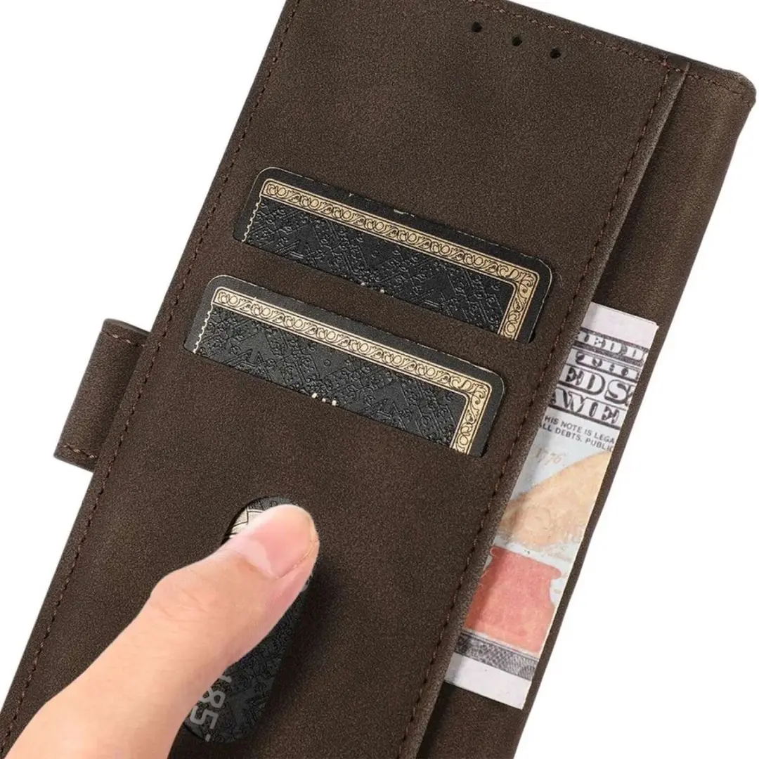 Khazneh Oppo A58 4G Hoesje Retro Wallet - Bruin