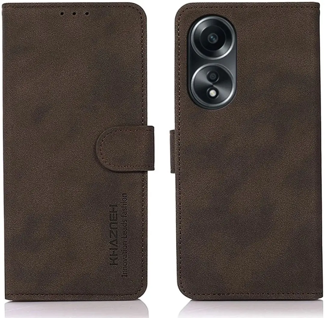 Khazneh Oppo A58 4G Hoesje Retro Wallet - Bruin