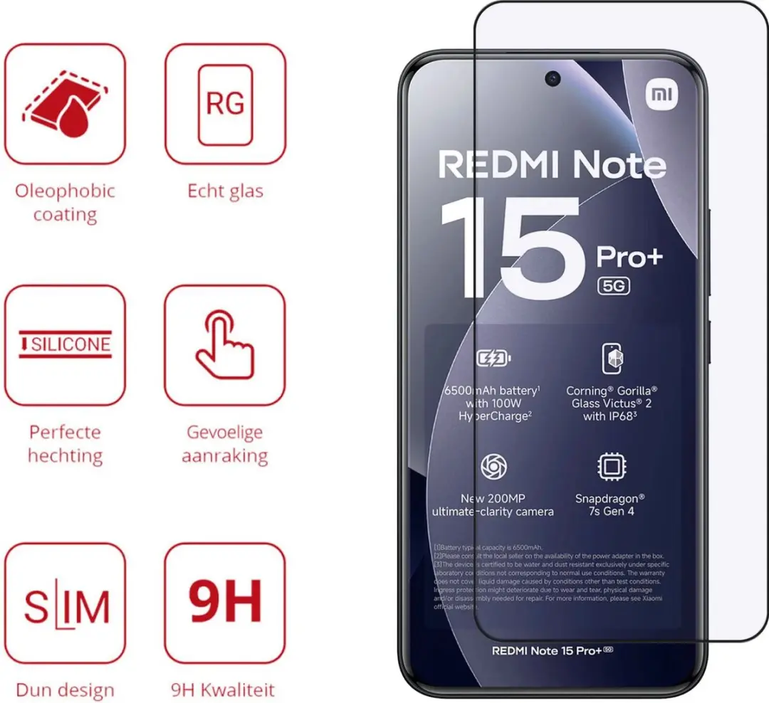 Rosso Screen Protector Xiaomi Redmi Note 15 Pro Plus 5G - 9H Tempered Glass