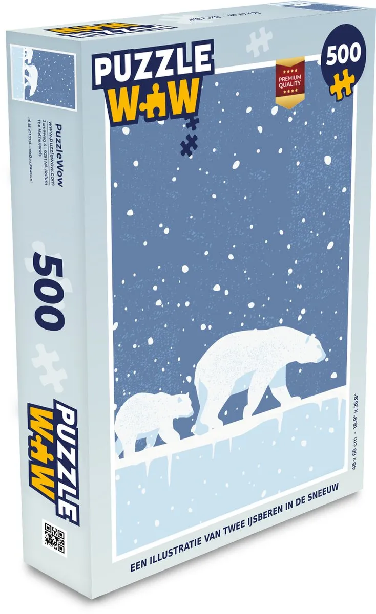 PuzzleWow Legpuzzel IJsberen Sneeuw 500 Stuks
