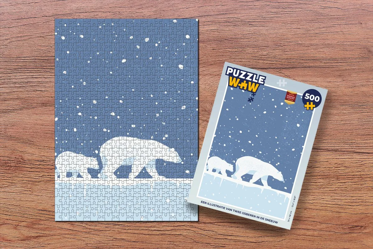 PuzzleWow Legpuzzel IJsberen Sneeuw 500 Stuks - Multicolor