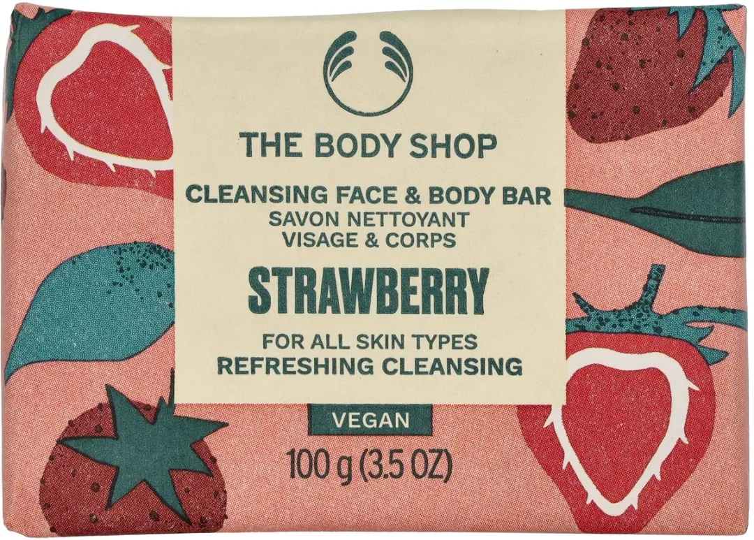 The Body Shop Strawberry Cleansing Face & Body Bar 100g