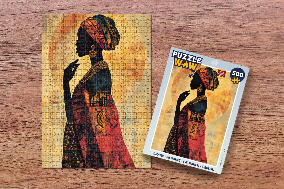 PuzzleWow Silhouet Legpuzzel 500 Stuks - Vrouw Sierlijk