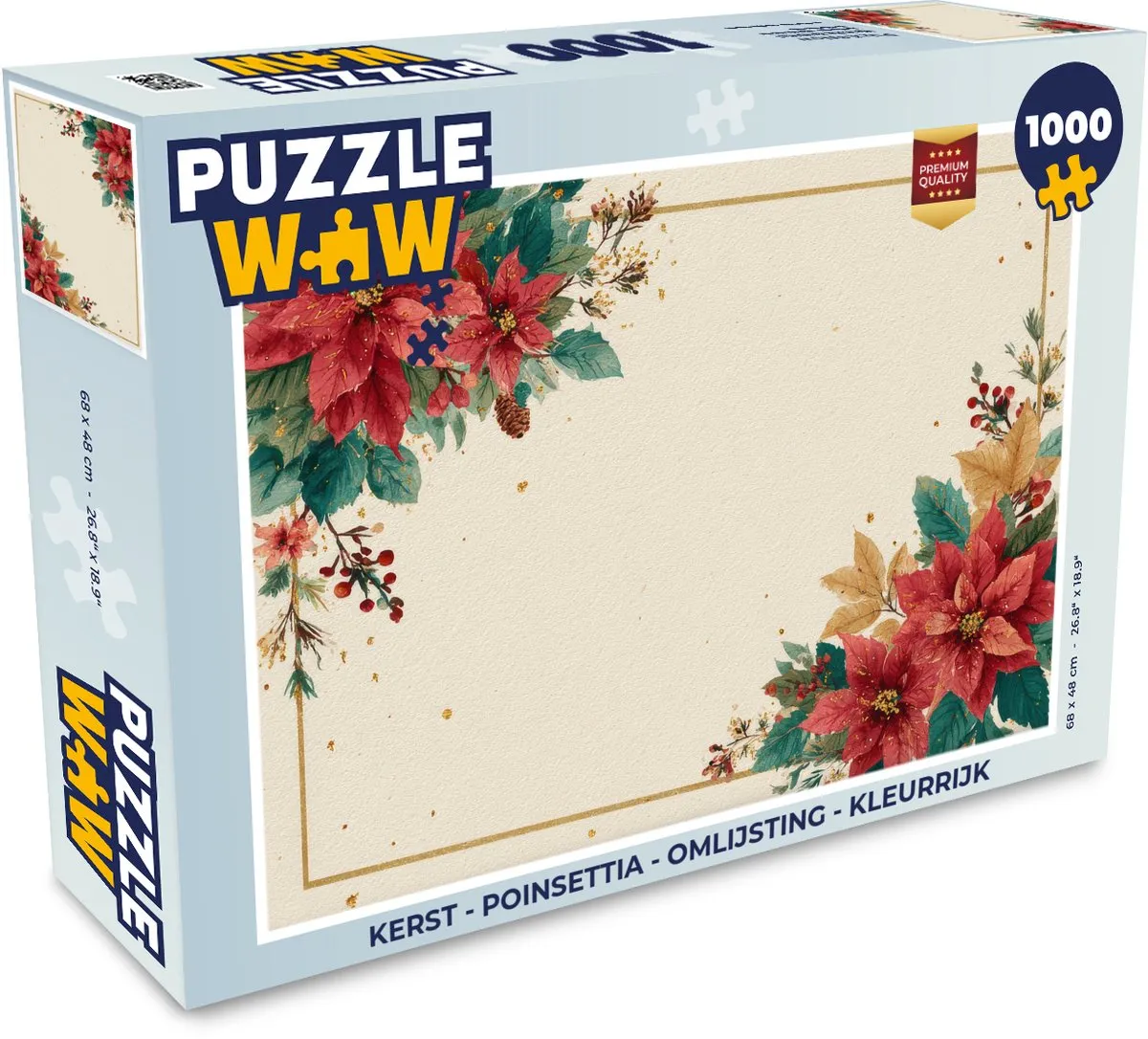 PuzzleWow Kerst Puzzle Poinsettia 1000 Stuks