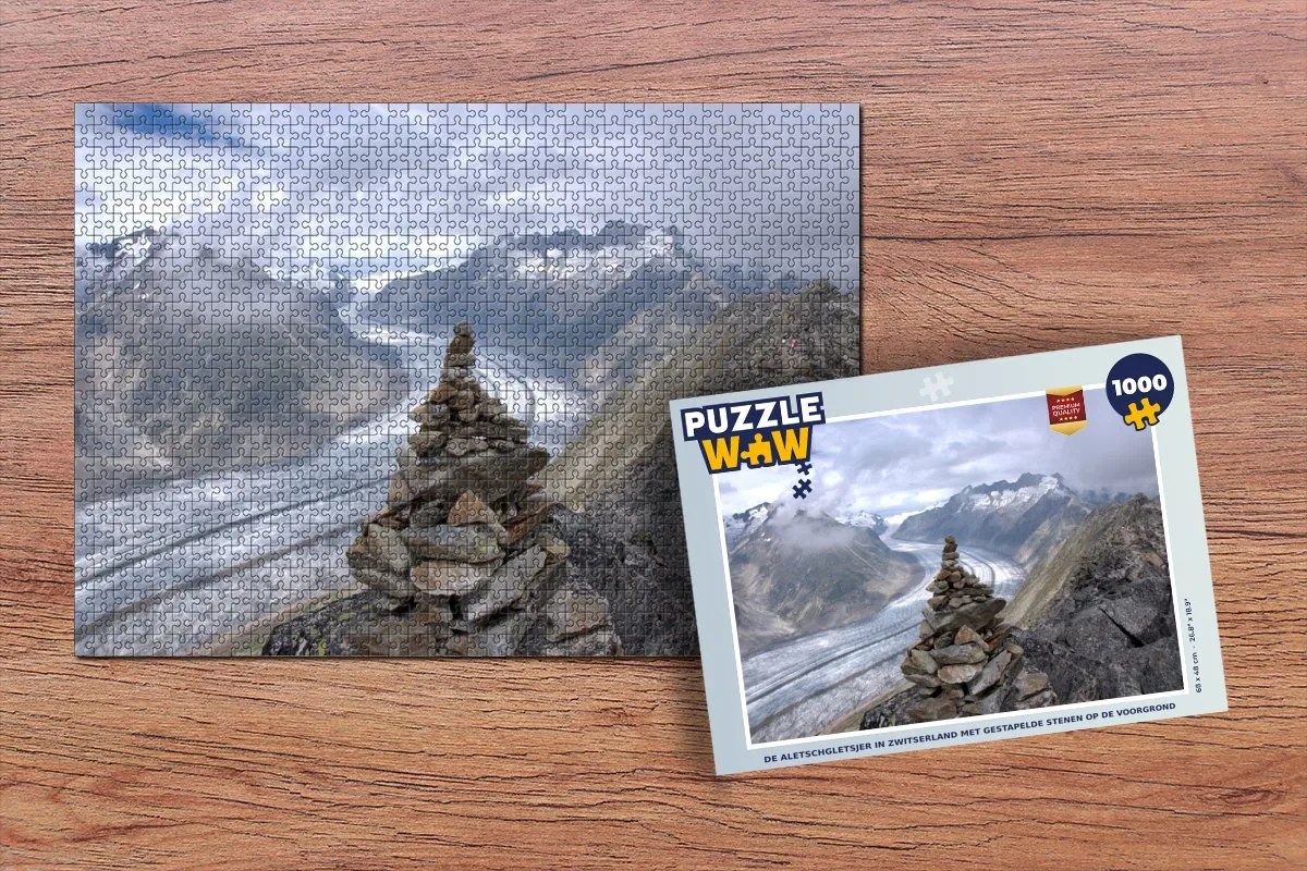 PuzzleWow Legpuzzel De Aletschgletsjer Zwitserland 1000 Stuks