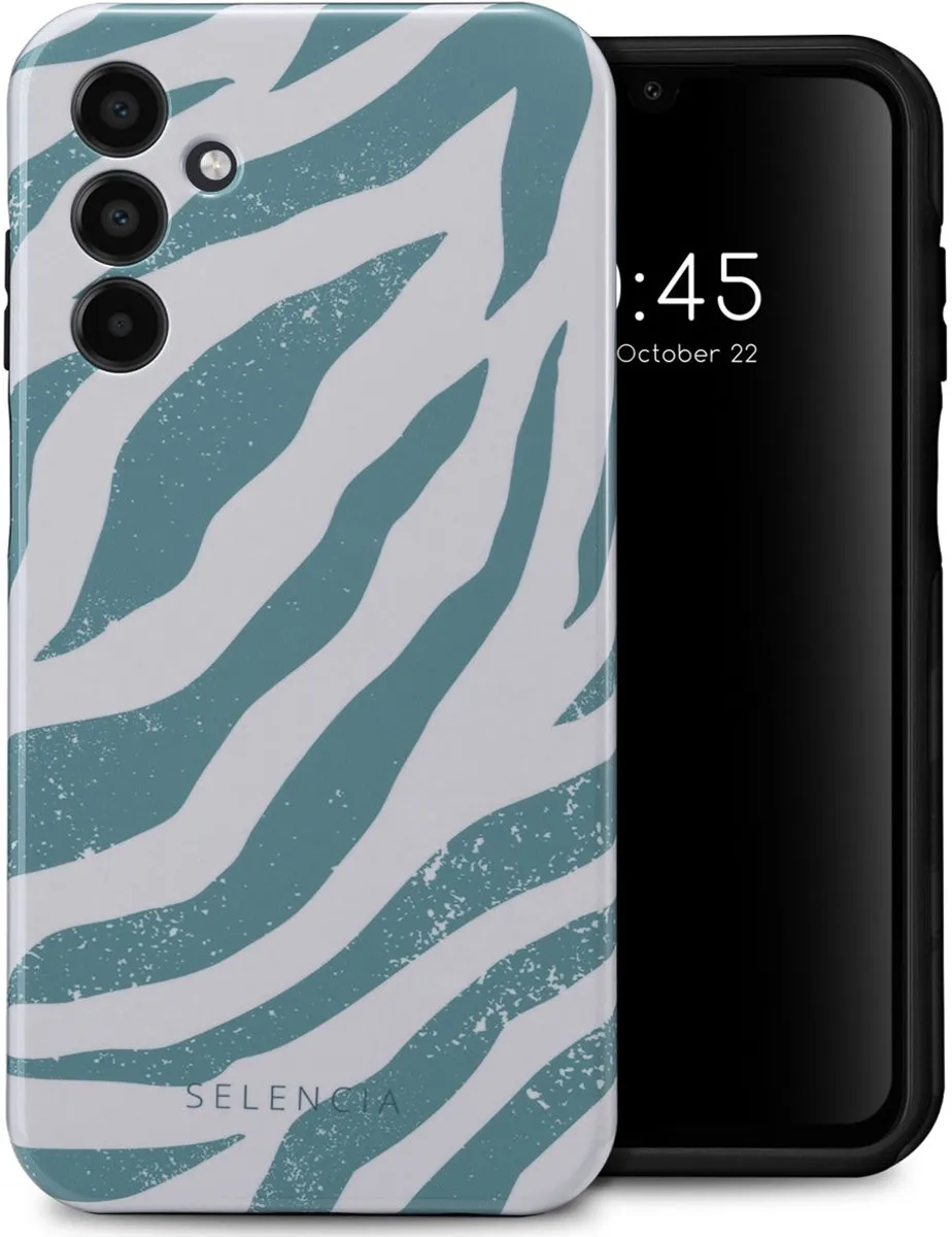 Selencia Hoesje Samsung Galaxy A15 Colorful Zebra Pine Blue
