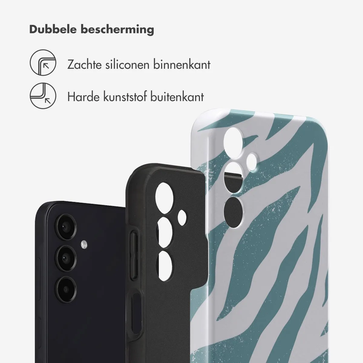 Selencia Hoesje Samsung Galaxy A15 Colorful Zebra Pine Blue
