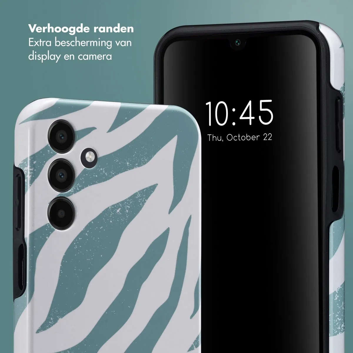 Selencia Hoesje Samsung Galaxy A15 Colorful Zebra Pine Blue