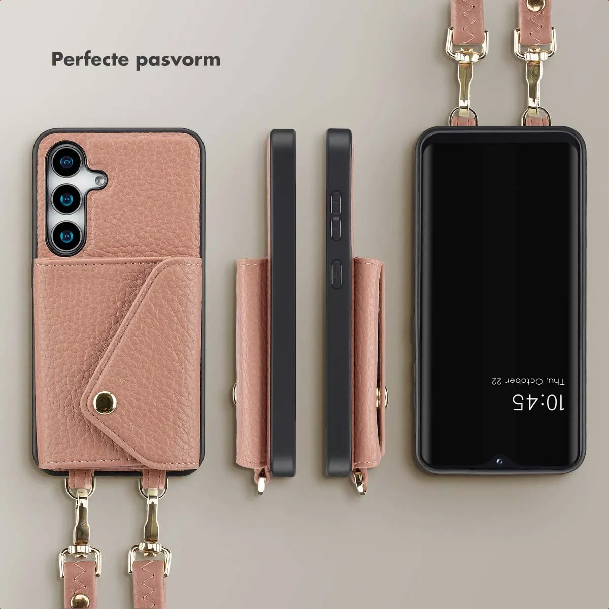 Selencia Sera Koordhoes Samsung Galaxy S24/S25 - Old Pink - 2 Pasjes - afbeelding 6 van 6
