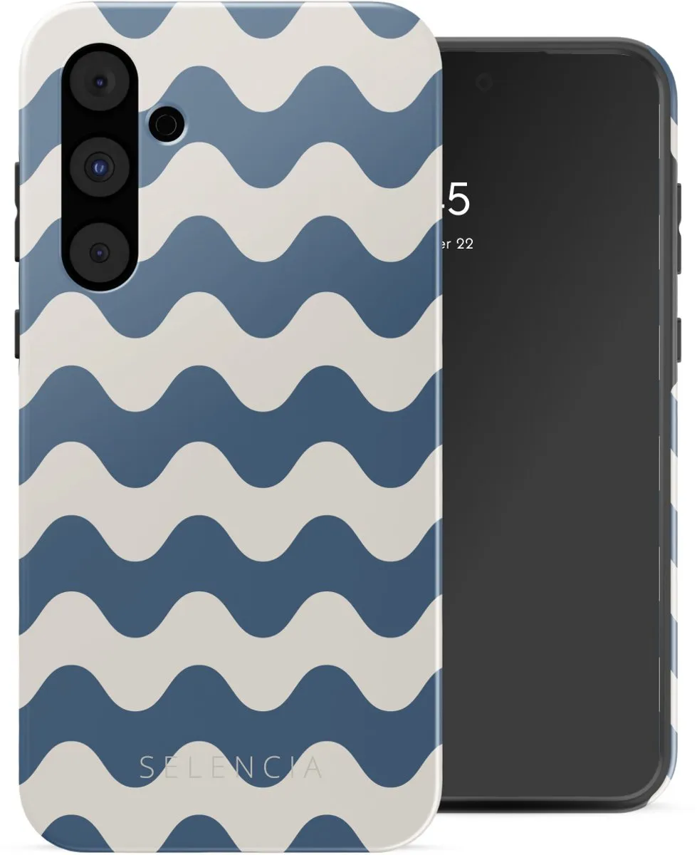Selencia Wave Vibes Classic Blue Hoesje Samsung Galaxy A55