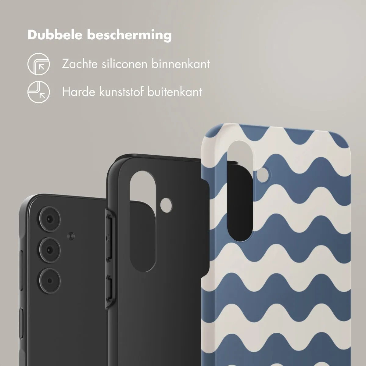 Selencia Wave Vibes Classic Blue Hoesje Samsung Galaxy A55