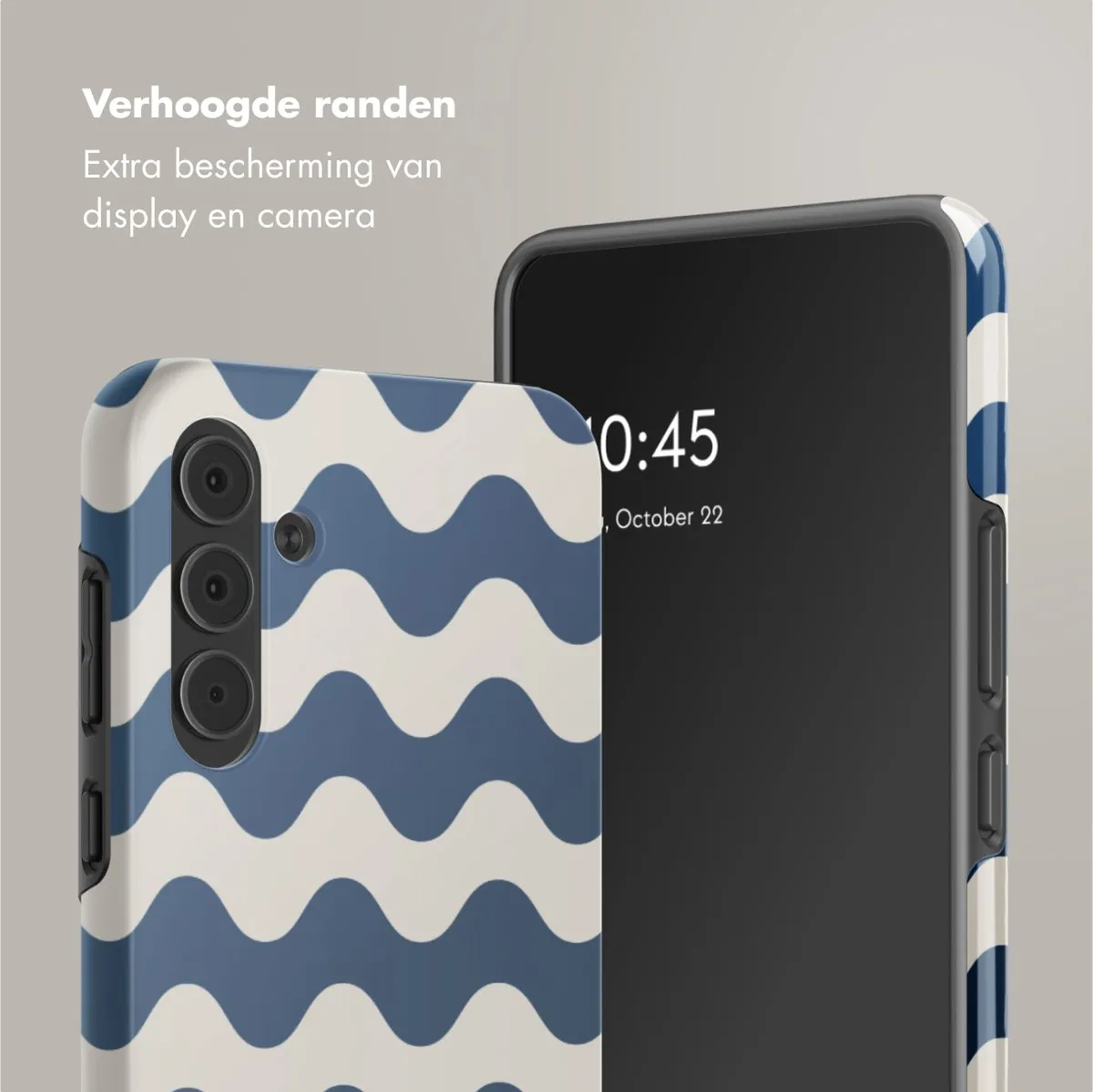 Selencia Wave Vibes Classic Blue Hoesje Samsung Galaxy A55