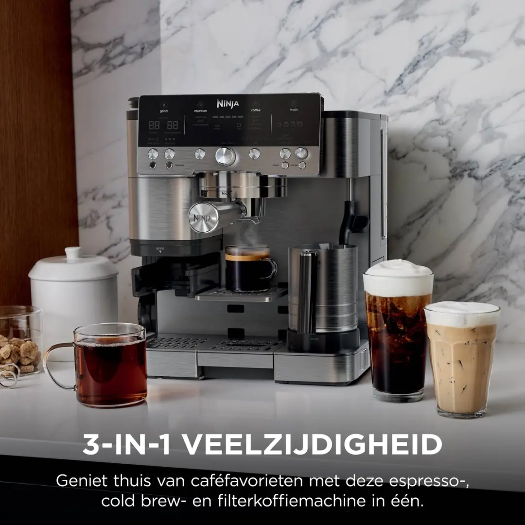 Ninja Luxe Café Premier Plus ES655EU 3-in-1 Espressomachine - Zilver/Zwart - afbeelding 2 van 6