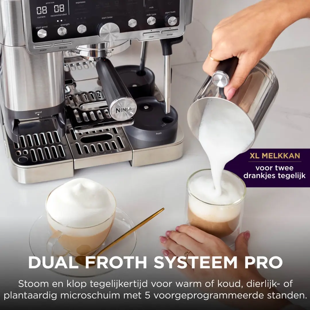 Ninja Luxe Café Premier Plus ES655EU 3-in-1 Espressomachine - Zilver/Zwart - afbeelding 4 van 6