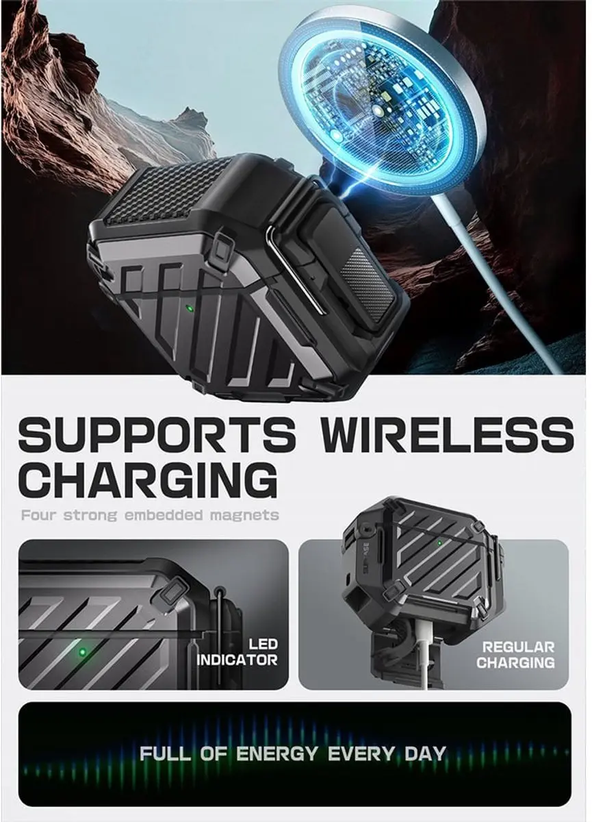 Supcase Unicorn Beetle Pro 13057 AirPods 4 Hoesje - Zwart - afbeelding 6 van 6