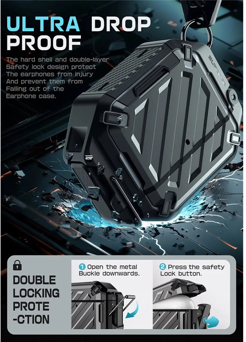 Supcase Unicorn Beetle Pro 13057 AirPods 4 Hoesje - Zwart - afbeelding 3 van 6