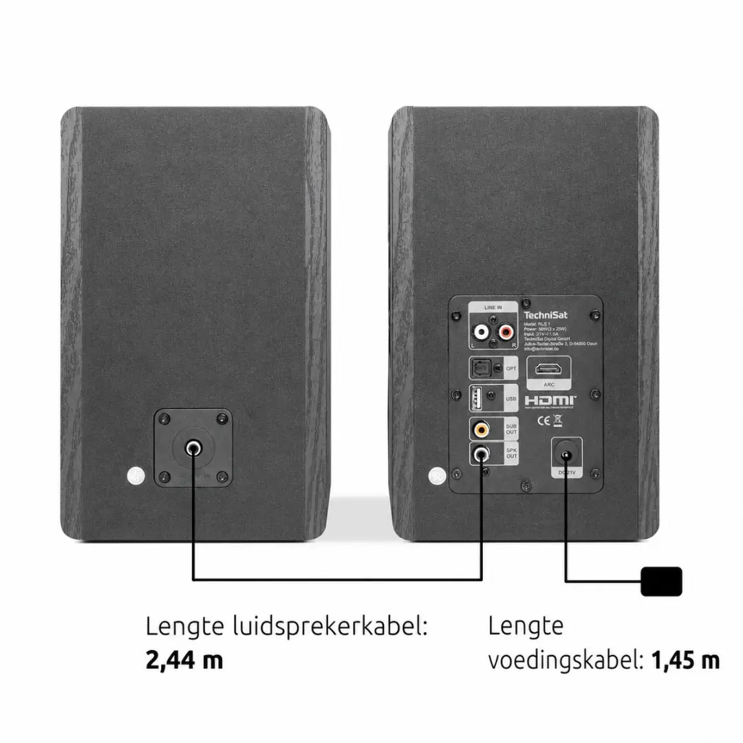 Technisat Audiomaster RLS 1 Actieve Luidsprekers 50W - Zwart - afbeelding 2 van 2