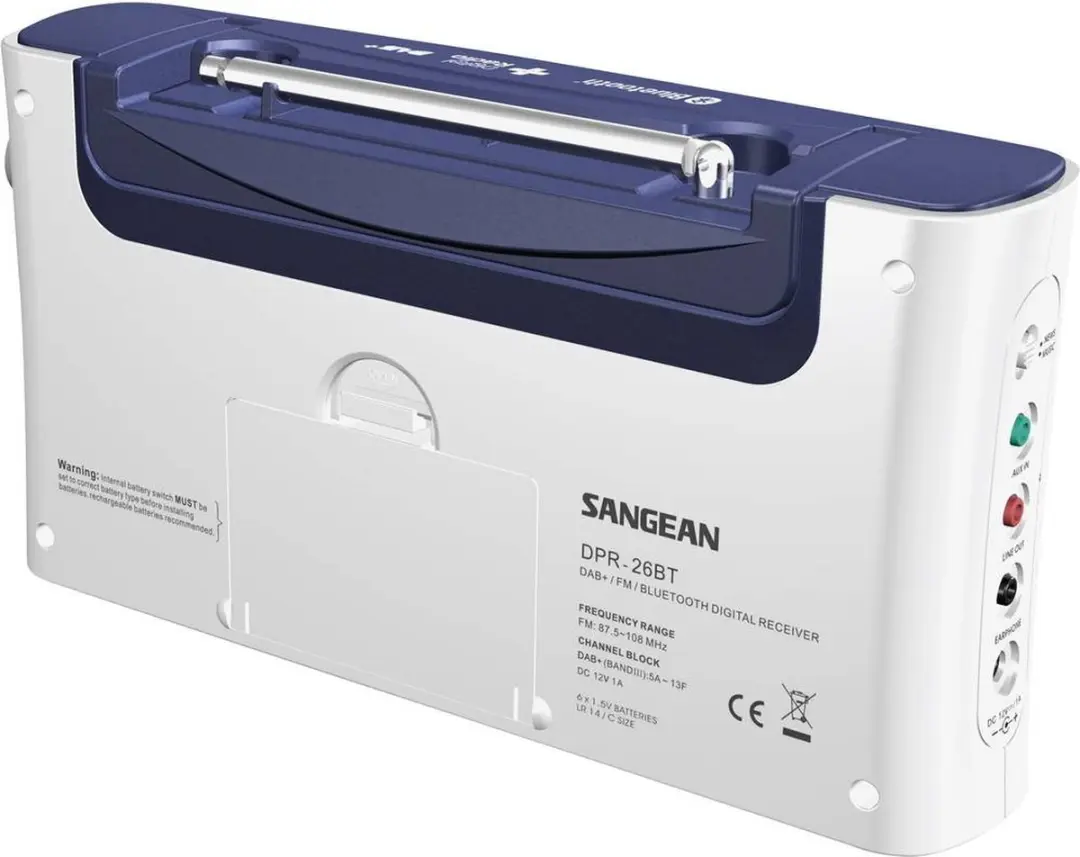 Sangean DPR-26BT Draagbare radio - DAB+/FM/Bluetooth - Wit - afbeelding 4 van 4