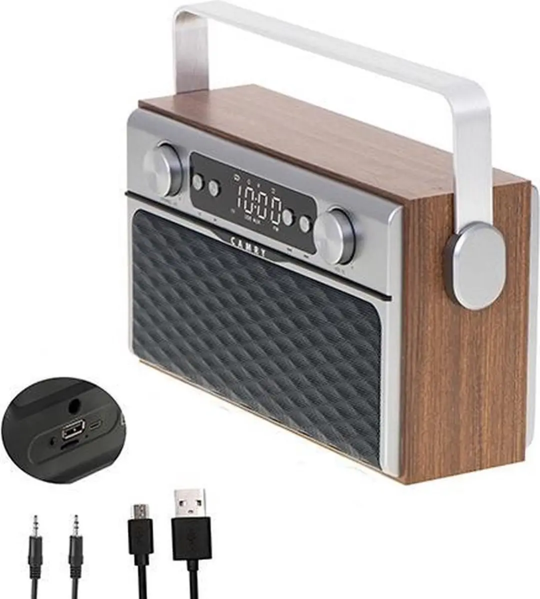 Camry CR1183 Bluetooth Radio - 16W - Bruin/Zwart - afbeelding 2 van 3