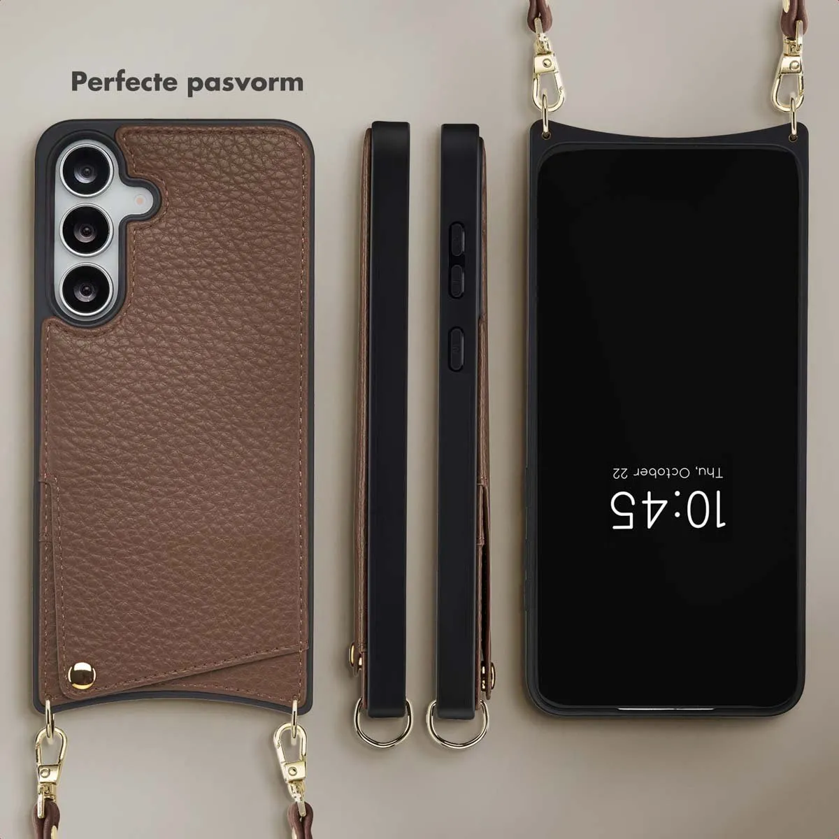 Selencia Hoesje Samsung Galaxy S25 FE - Mocha Brown - 2 Pasjes