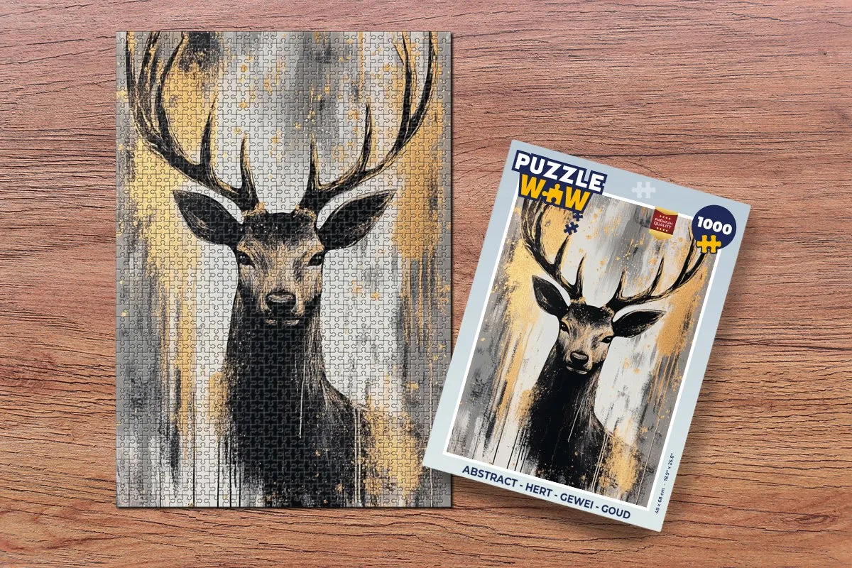 PuzzleWow Abstract Hert Gewei Legpuzzel 1000 Stuks
