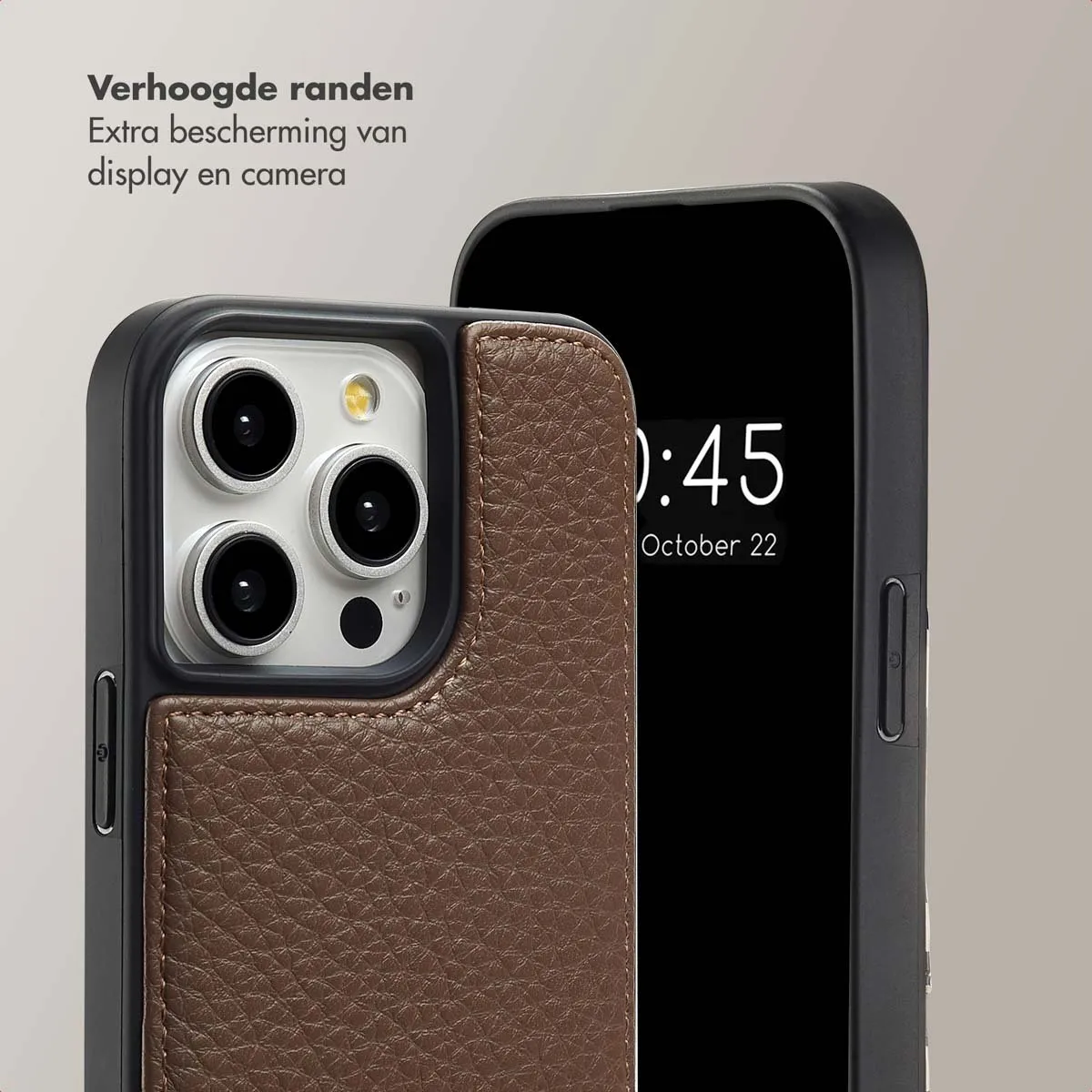 Selencia Hoesje iPhone 14 Pro - Mocha Brown - 2 Pasjes