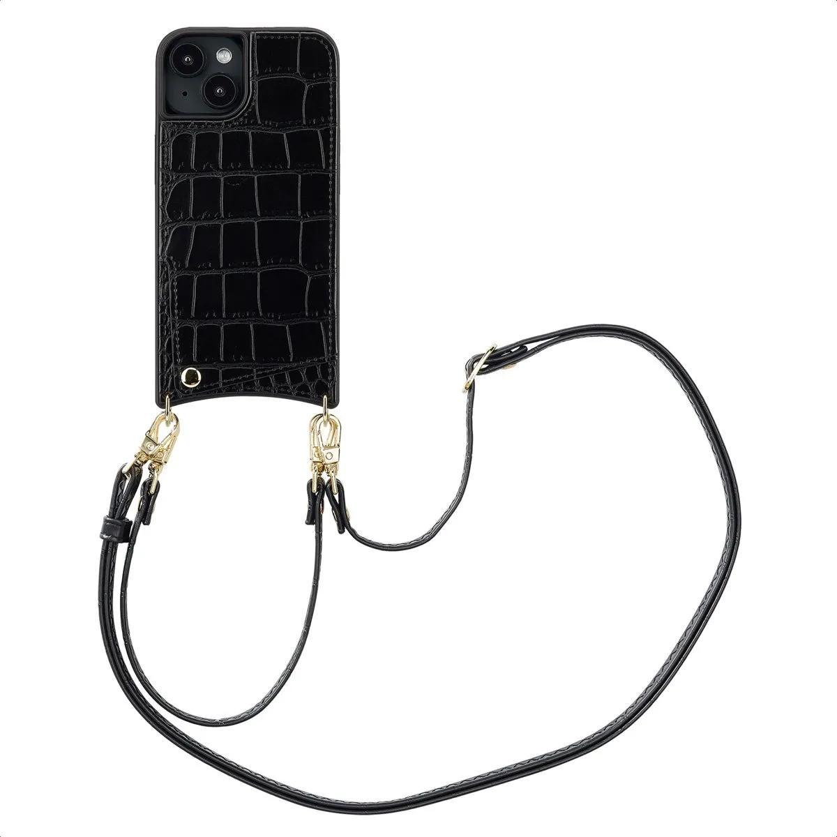 Selencia Croco Backcover Hoesje iPhone 13/14 - Zwart
